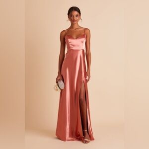 Birdy Grey Shiny Satin Terracotta Bridesmaid Dress